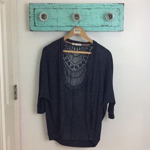 Navy Blue Kimono Cardigan